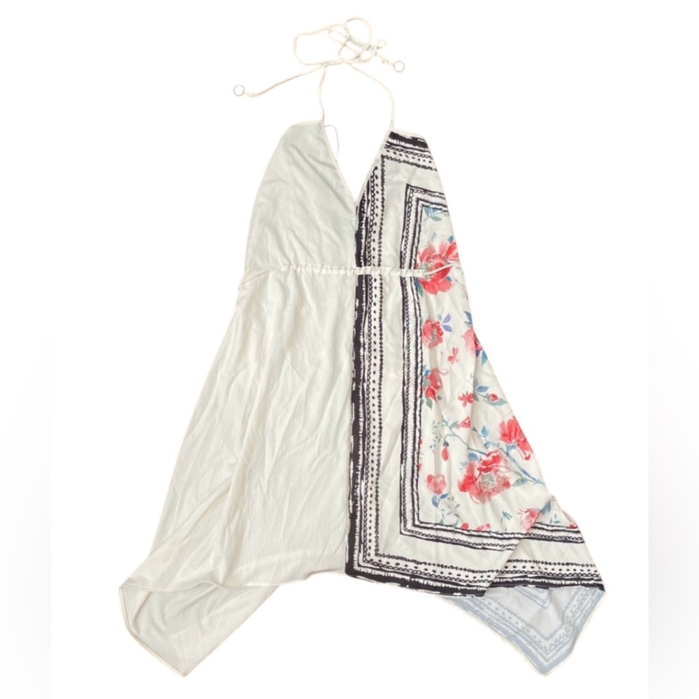 zara flowy two paneled open back dress